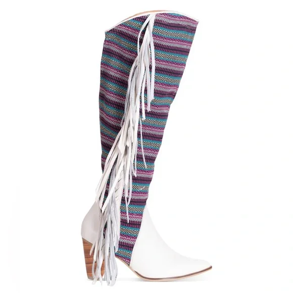 Rainbow Fringe Western Boots NWT - Picture 2 of 5